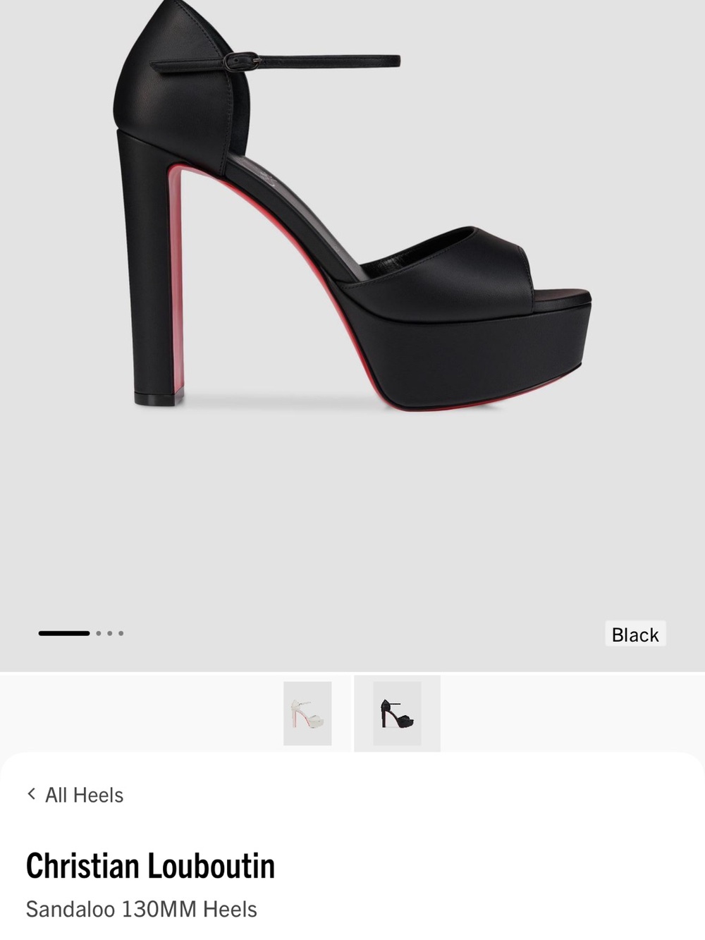 Christian Louboutin Black Leather Platform Sandal with Red Sole